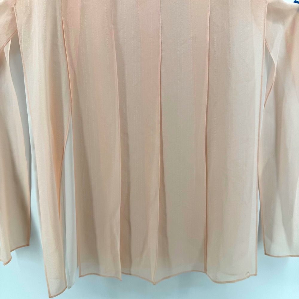Magaschoni Silk Maxi Skirt Womens 12 Pink Pleated Panels Lined Candy Combo NWT - Picture 8 of 13